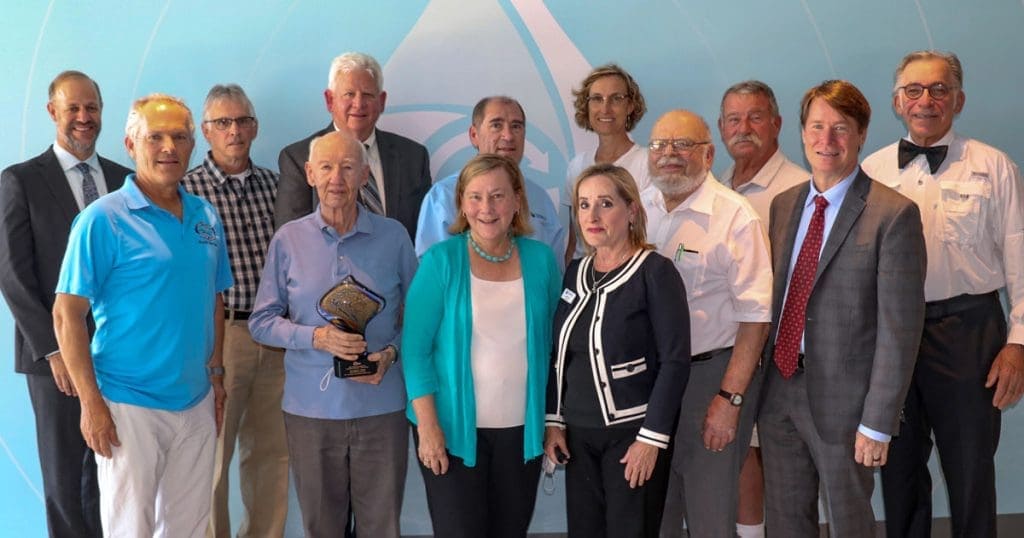 Triunfo Water & Sanitation District team receiving CASA Excellence Award for water project.