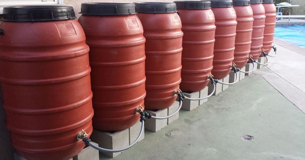 Rain barrels for water conservation at Triunfo Water & Sanitation District, upcoming event.