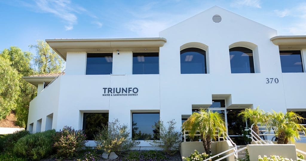 Triunfo Water & Sanitation District office building with updated customer service hours starting 12/.