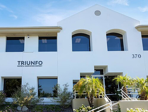 Triunfo Water & Sanitation District office building with updated customer service hours starting 12/.