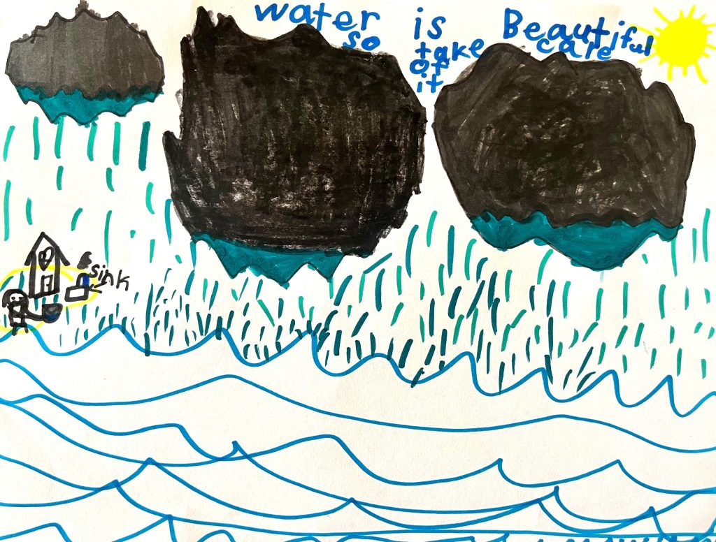 2023 artwork by Oak Park student Scarlett Popek, who submitted artwork to the 2024 Metropolitan Water calendar contest.