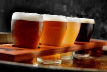 Tasting three different craft beers at Pure Water Beer Tasting event.