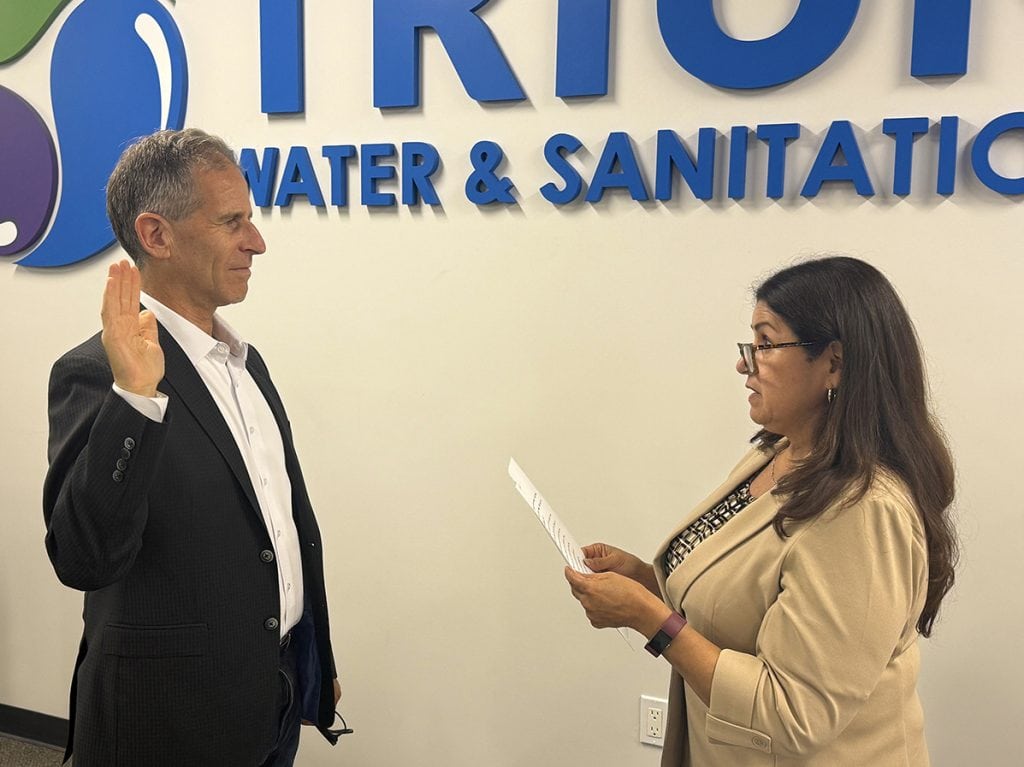 Official swearing-in ceremony at Triunfo Water & Sanitation District office.